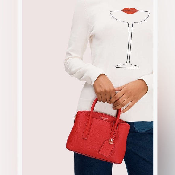 ‼️Kate Spade Margaux Red Leather Mini Satchel Crossbody Bag - Picture 3 of 13
